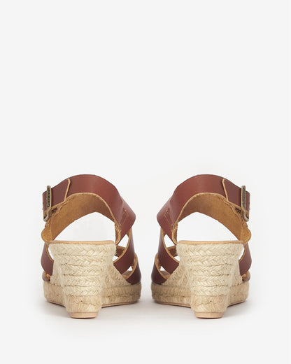 Barbour Yolanda Womens Wedge Espadrilles - Tan