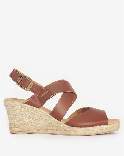 Barbour Yolanda Womens Wedge Espadrilles - Tan