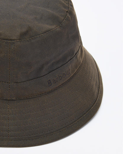 Barbour Mens Wax Bucket Hat - Olive