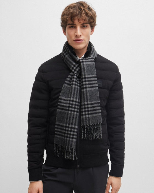 BOSS Orange Rafer Mens Check Wool Scarf