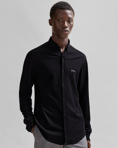 BOSS Orange B Motion Mens Long Sleeve Cotton Piqué Shirt