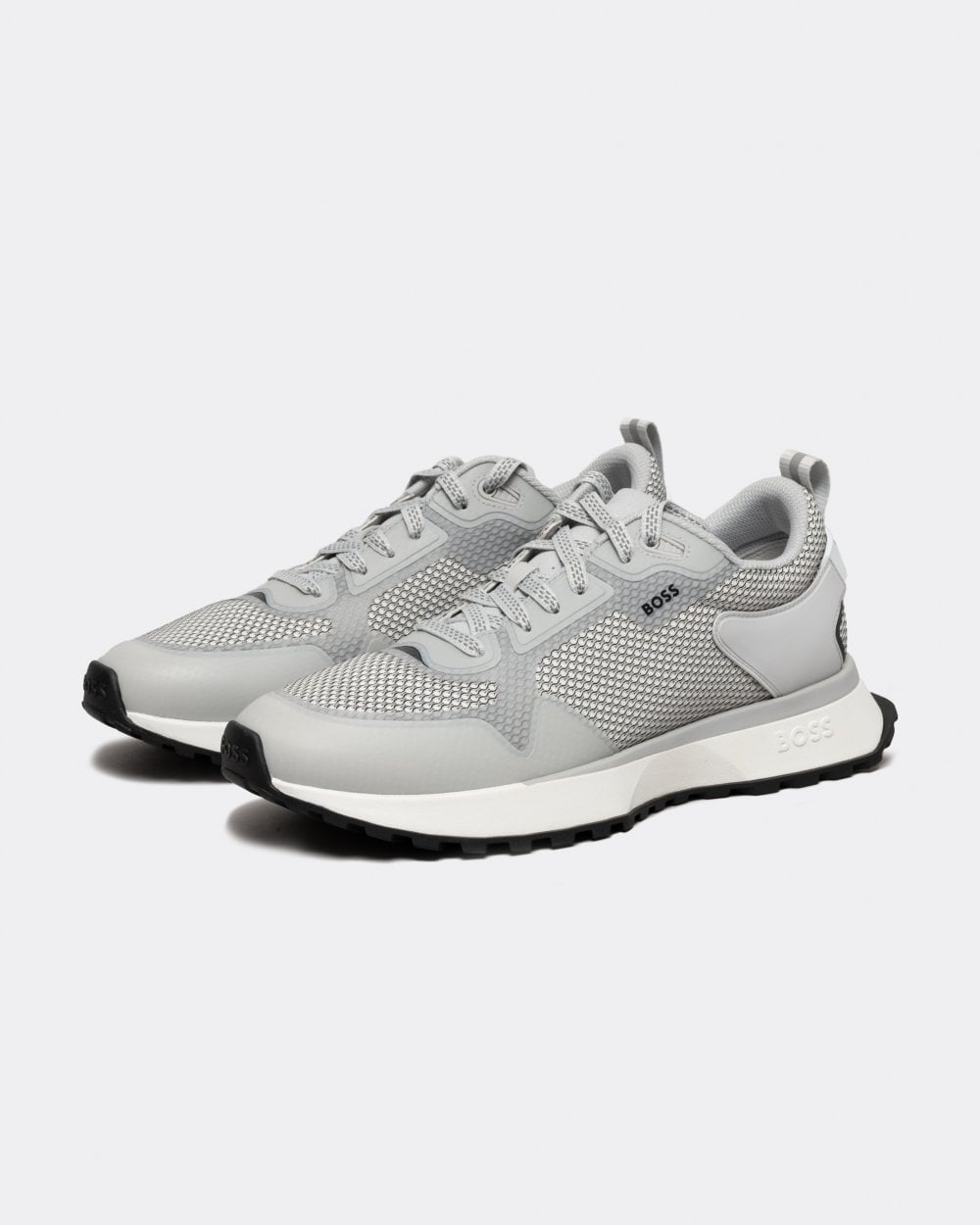 BOSS Orange Jonah Mixed-Material Trainers with Mesh Details and Branding