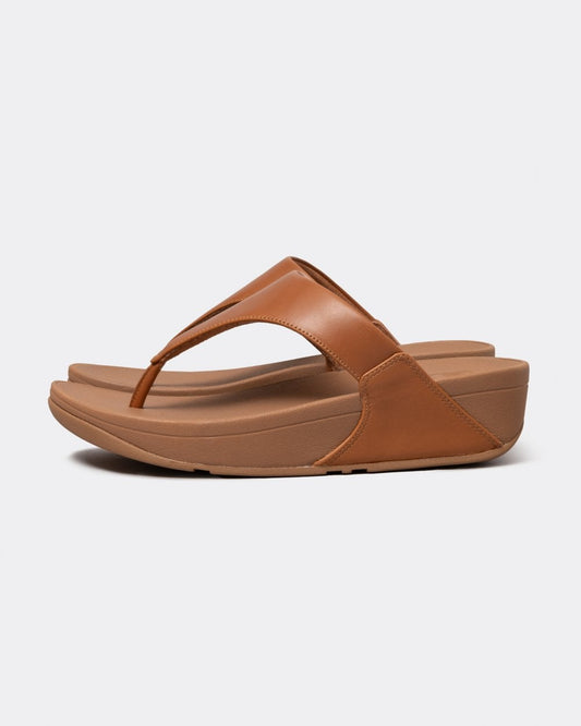 Fitflop Lulu Leather Toepost Womens Flip-Flop - Light Tan 592
