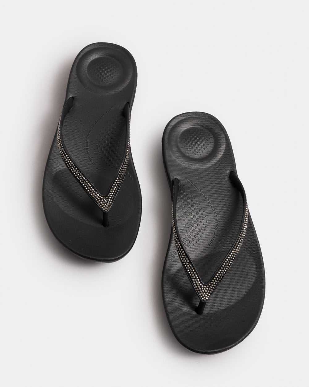 Fitflop IQushion Sparkle Womens Flip-Flop - Black 001