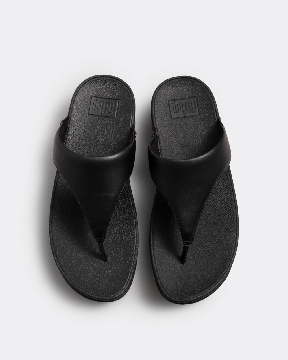 Fitflop Lulu Leather Toepost Womens Flip-Flop - Black 001