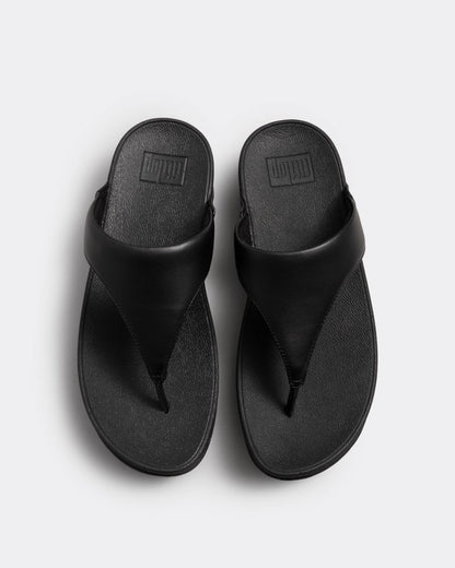 Fitflop Lulu Leather Toepost Womens Flip-Flop - Black 001