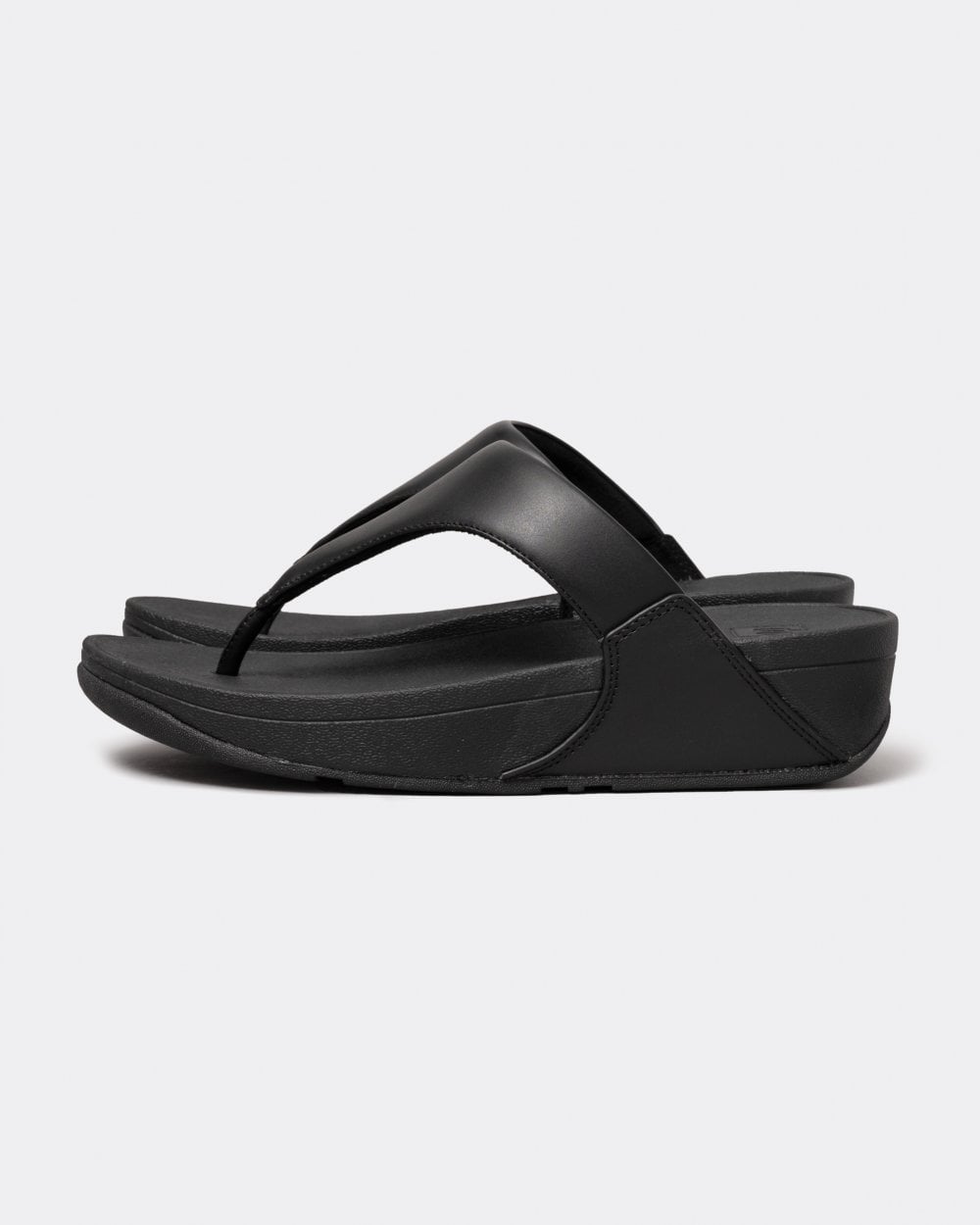 Fitflop Lulu Leather Toepost Womens Flip-Flop - Black 001