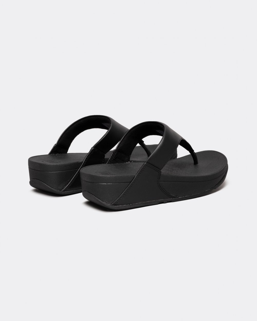 Fitflop Lulu Leather Toepost Womens Flip-Flop - Black 001