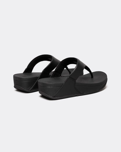 Fitflop Lulu Leather Toepost Womens Flip-Flop - Black 001
