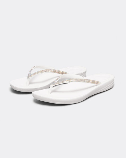 Fitflop IQushion Sparkle Womens Flip-Flop - Urban White 194 - CHO - Designer Womens Sandals