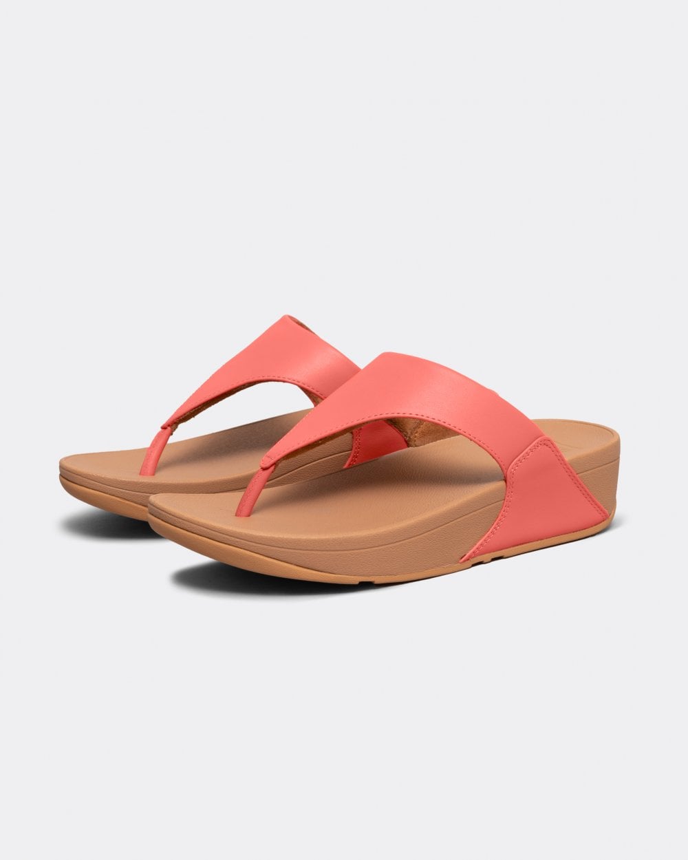 Fitflop Lulu Leather Toepost Womens Flip-Flop - Rosy Coral B09