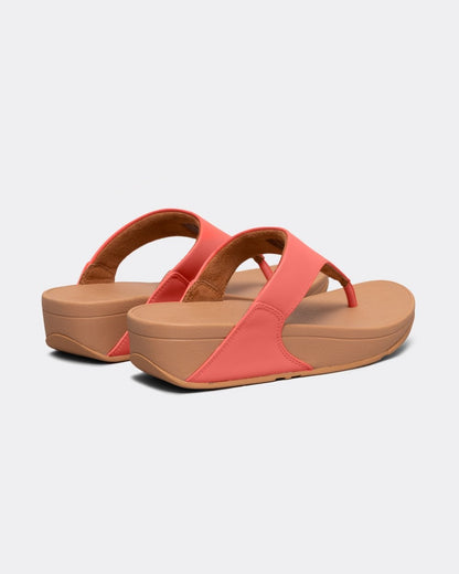 Fitflop Lulu Leather Toepost Womens Flip-Flop - Rosy Coral B09