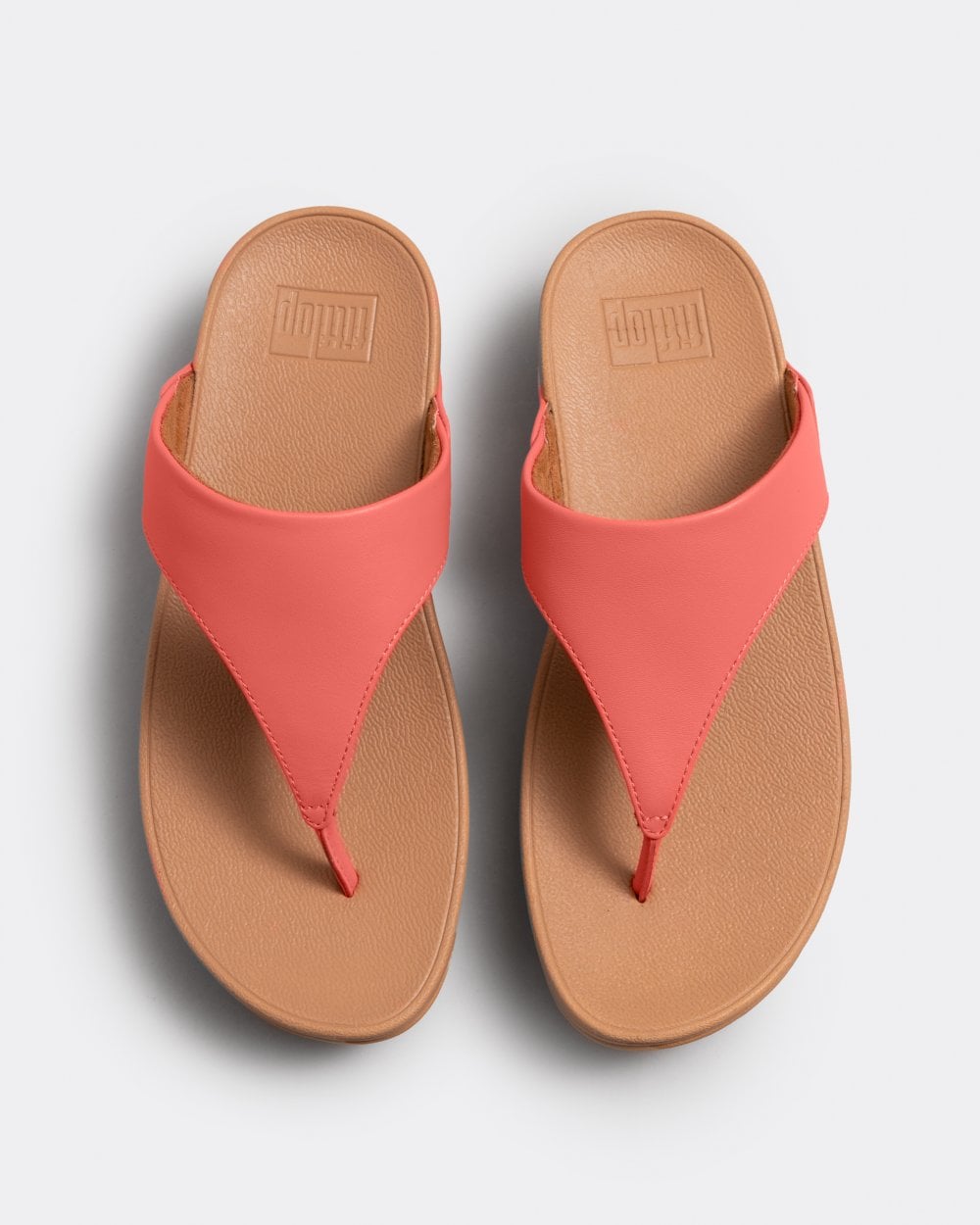 Fitflop Lulu Leather Toepost Womens Flip-Flop - Rosy Coral B09