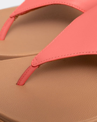 Fitflop Lulu Leather Toepost Womens Flip-Flop - Rosy Coral B09