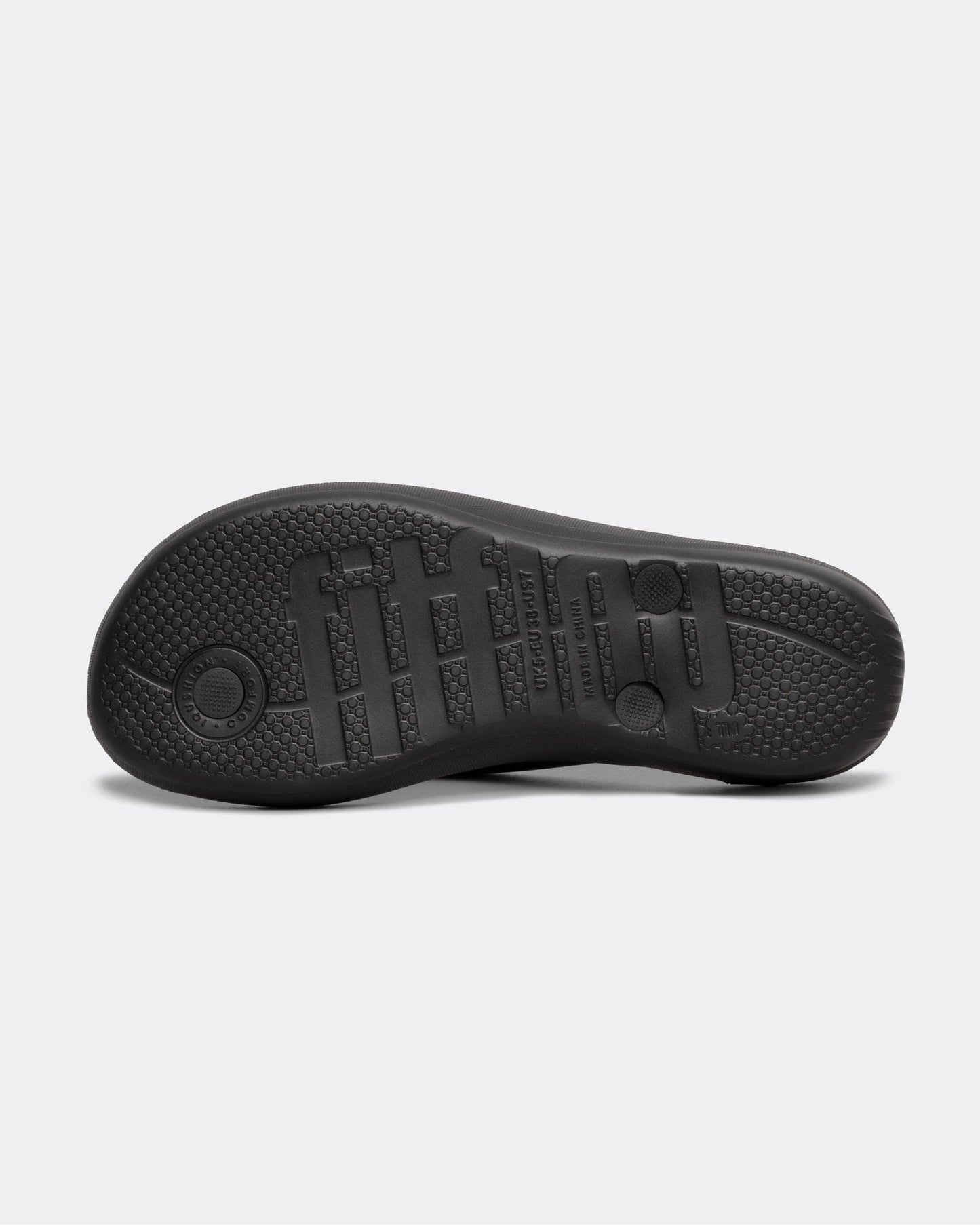 Fitflop Iqushion Womens Ergonomic Flip-Flops - All Black 090 - CHO - Designer Womens Sandals