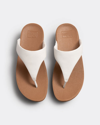 Fitflop Lulu Leather Toepost Womens Flip-Flop - White 024