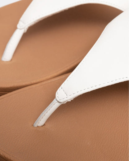 Fitflop Lulu Leather Toepost Womens Flip-Flop - White 024