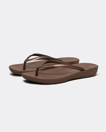 Fitflop Iqushion Womens Ergonomic Flip-Flops - Bronze 012 - CHO - Designer Womens Sandals