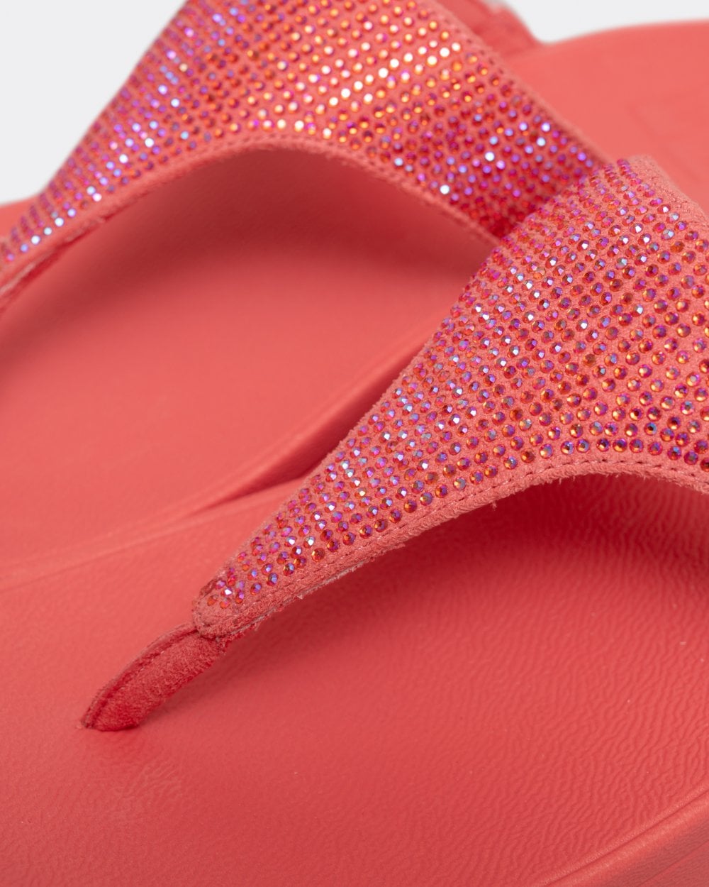 Fitflop Lulu Womens Crystal Embellished Toe-Post Sandals - Rosy Coral B09