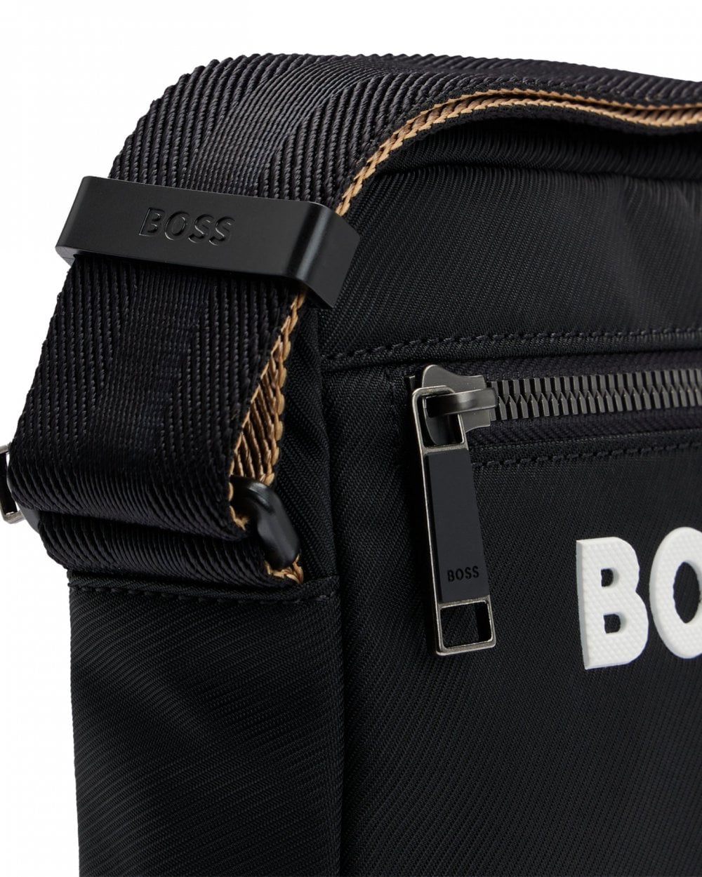 BOSS Orange Catch 3.0 Mens Crossbody Bag with Signature-Stripe Strap NOS