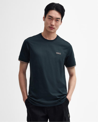 Barbour International Philip Mens Tipped Cuff Tailored T-Shirt - Forest River