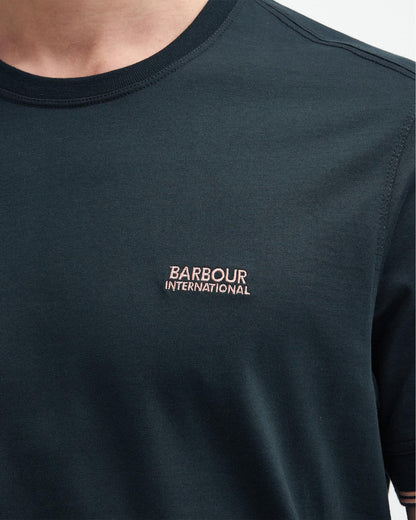 Barbour International Philip Mens Tipped Cuff Tailored T-Shirt - Forest River