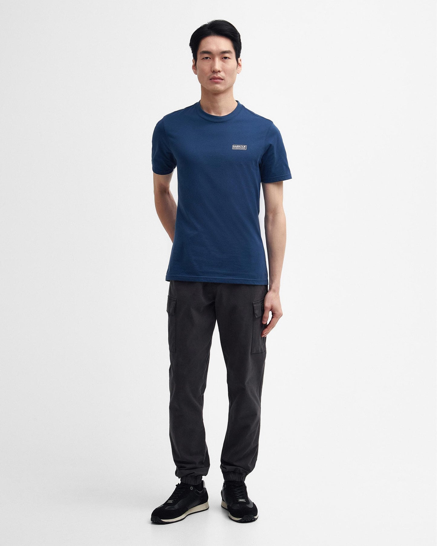 Barbour International Small Logo Mens T-Shirt - Washed Cobalt