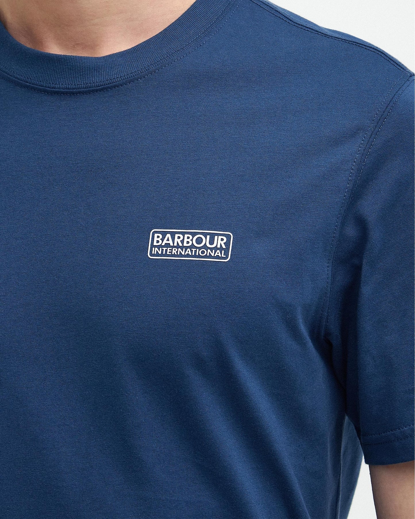 Barbour International Small Logo Mens T-Shirt - Washed Cobalt
