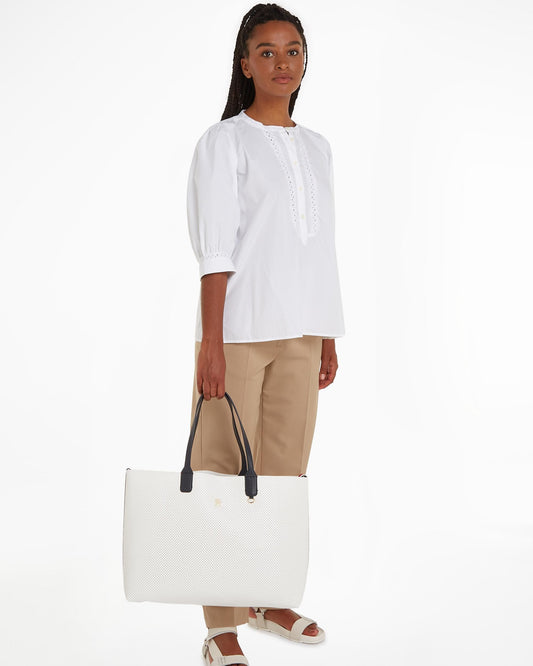 Tommy Hilfiger Iconic Tommy Womens Perforated Tote Bag
