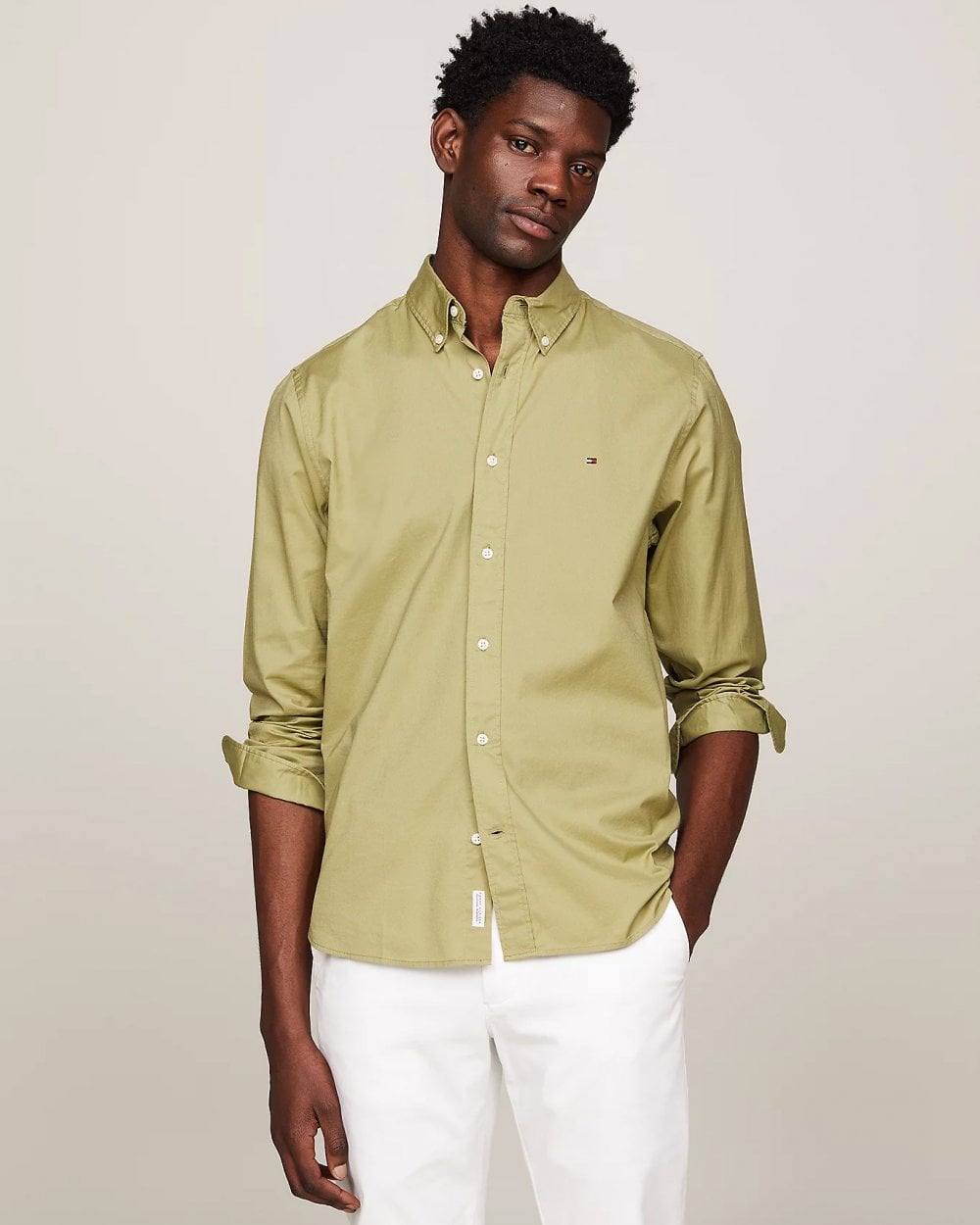 Tommy Hilfiger Flex Poplin Long Sleeve Mens Shirt