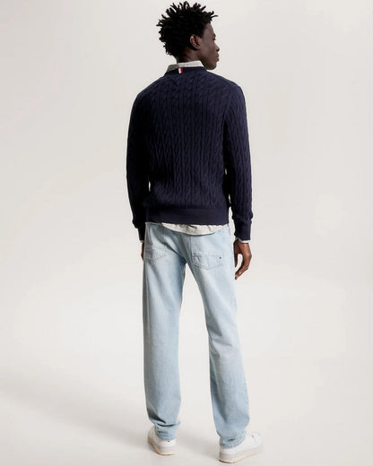 Tommy Hilfiger Classic Cable Mens Crew Jumper - Desert Sky