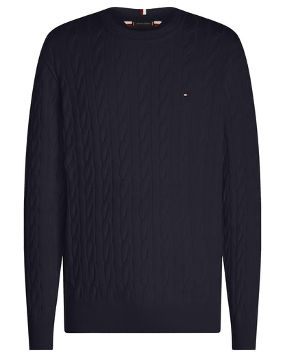 Tommy Hilfiger Classic Cable Mens Crew Jumper - Desert Sky