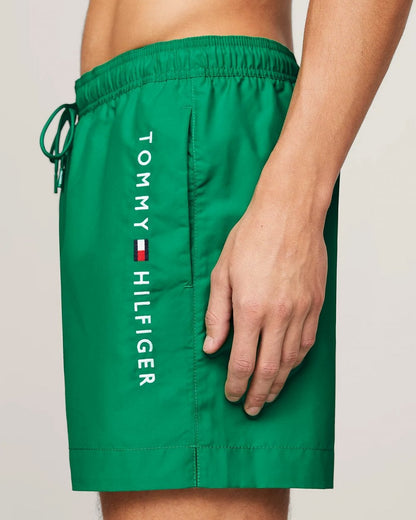 Tommy Hilfiger Medium Drawstring Mens Swim Shorts - Olympic Green