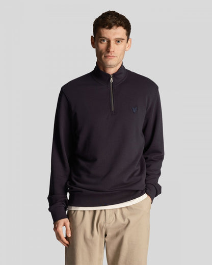 Lyle & Scott Tonal Eagle Mens Quarter Zip Sweatshirt - Z271 Dark Navy