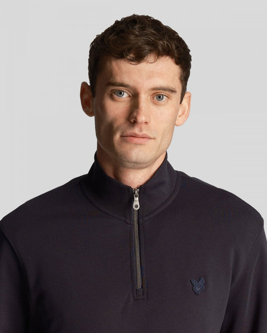 Lyle & Scott Tonal Eagle Mens Quarter Zip Sweatshirt - Z271 Dark Navy