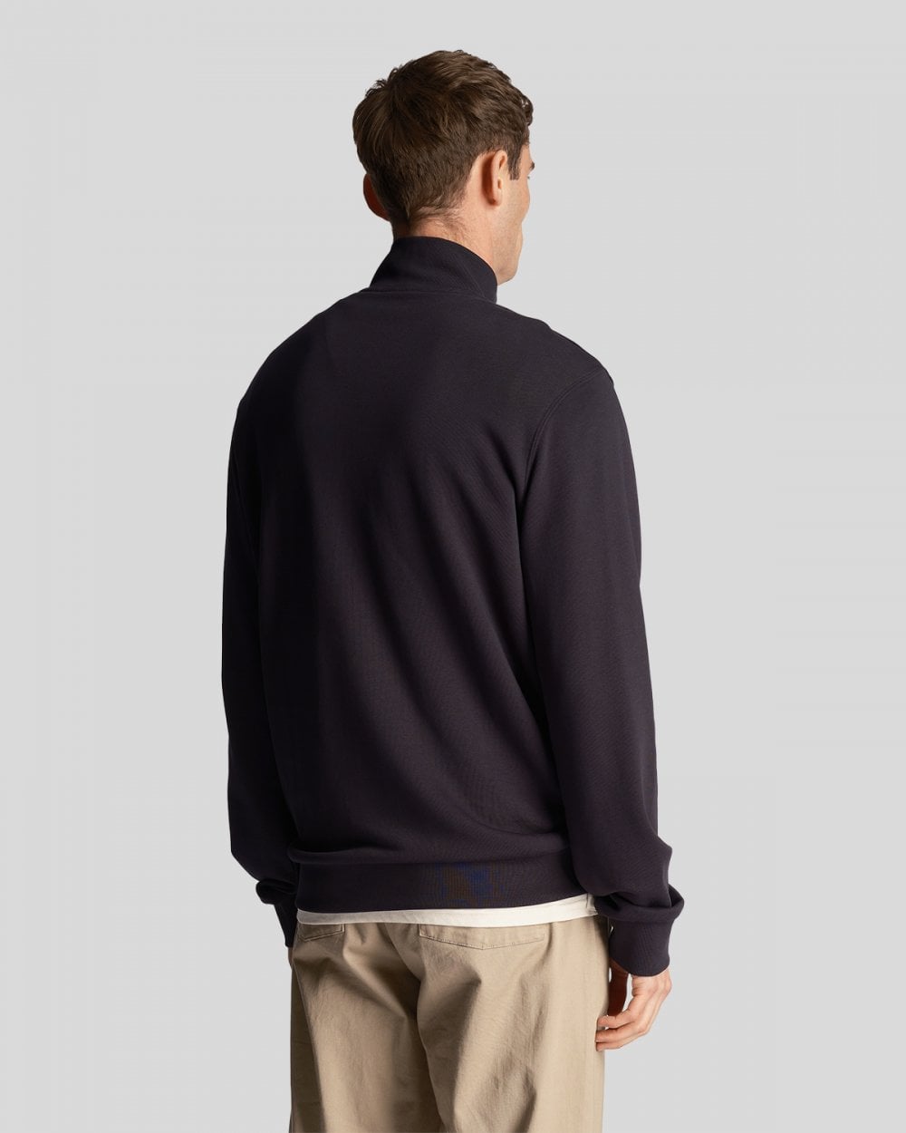 Lyle & Scott Tonal Eagle Mens Quarter Zip Sweatshirt - Z271 Dark Navy