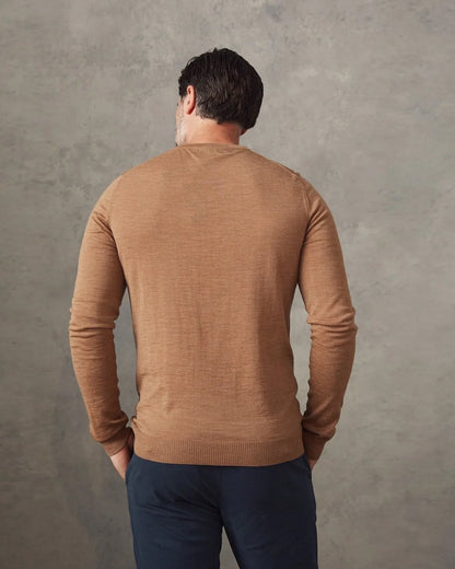 Oliver Sweeney Camber Mens Crew Neck Jumper - Camel