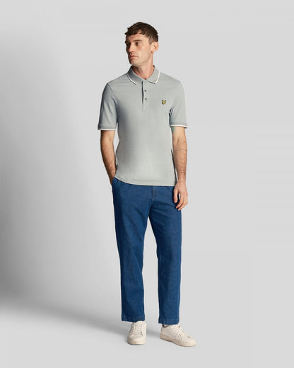Lyle & Scott Tipped Mens Polo Shirt SP1524VOG - X164 Slate Blue / White