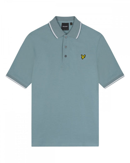 Lyle & Scott Tipped Mens Polo Shirt SP1524VOG - X164 Slate Blue / White