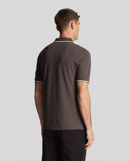 Lyle & Scott Tipped Mens Polo Shirt SP1524VOG - X168 Gun Metal / White