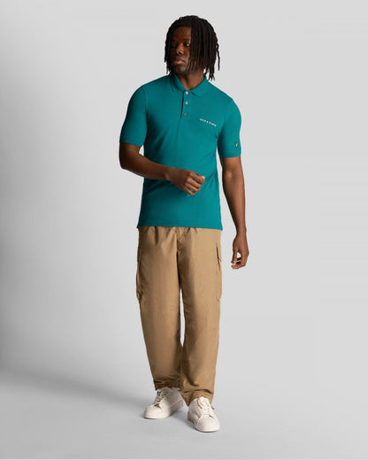Lyle & Scott Embroidered Mens Polo Shirt - X154 Court Green