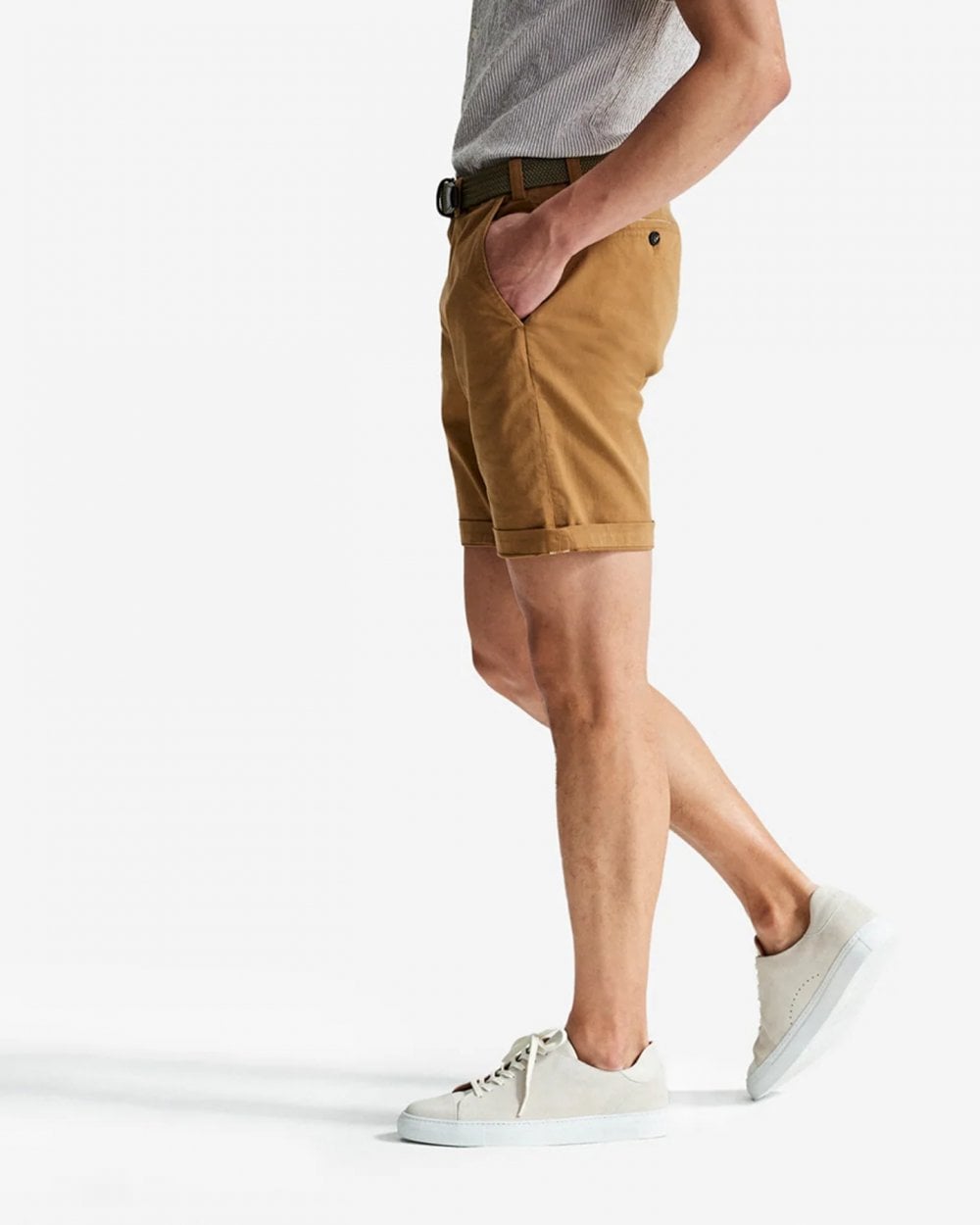 Oliver Sweeney Frades Mens Italian Cotton Chino Shorts - Tan