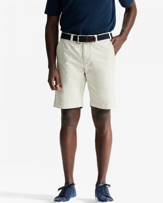 Oliver Sweeney Frades Mens Italian Cotton Chino Shorts - Stone