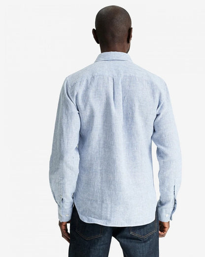 Oliver Sweeney Hawkesworth Mens Brushed Cotton Shirt - Blue/White Stripe