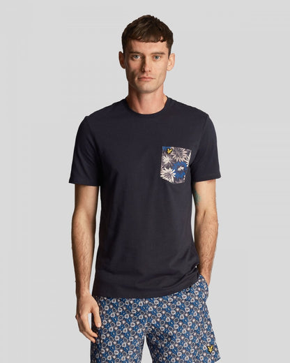 Lyle & Scott Floral Print Mens Pocket T-Shirt