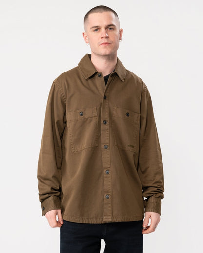 BOSS Orange Locky 1 Mens Oversized-Fit Cotton Twill Overshirt
