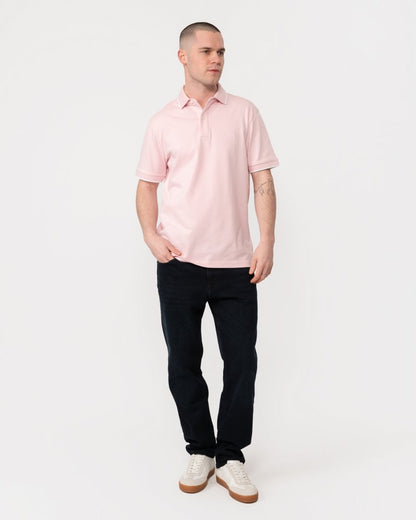 BOSS Orange Passertip Mens Short Sleeve Polo Shirt With Tipped Collar - Light/Pastel Pink 682