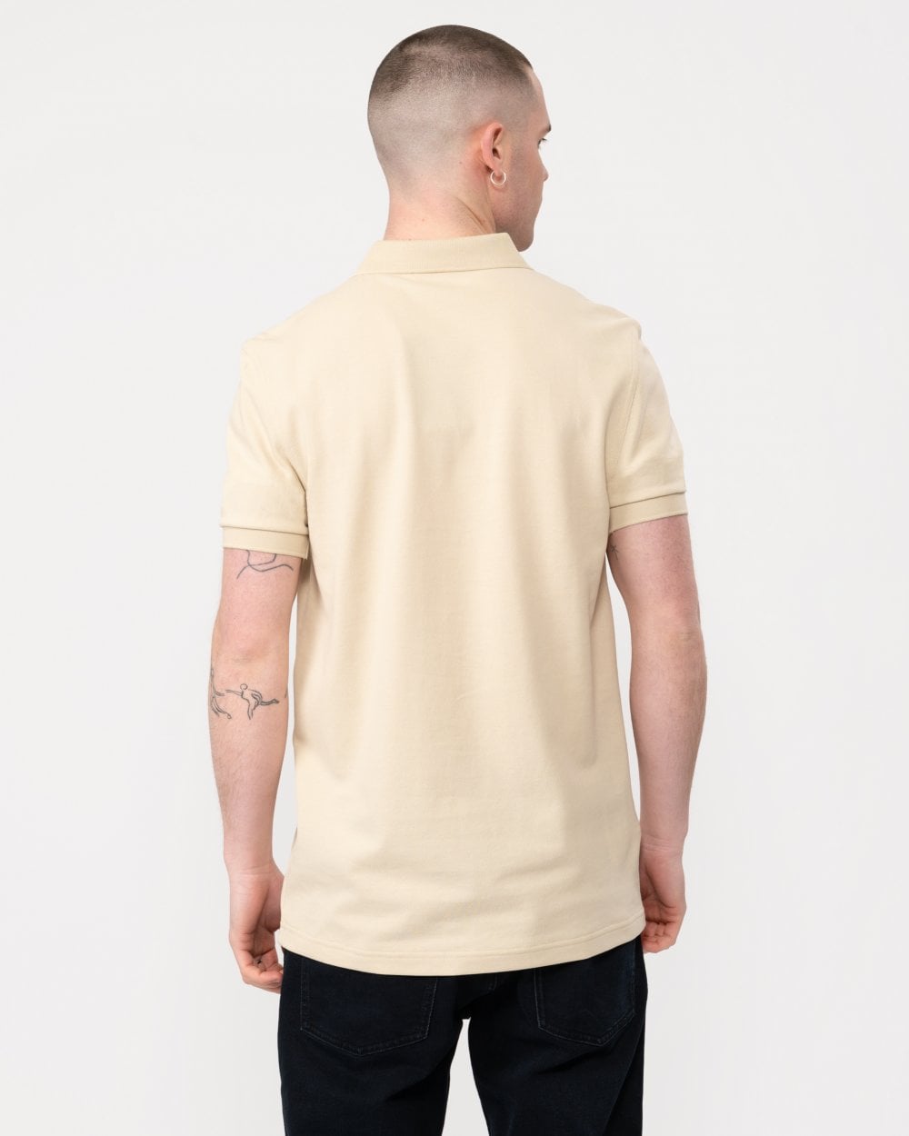 Fred Perry Mens Plain Signature Polo Shirt - Oatmeal/Black T04