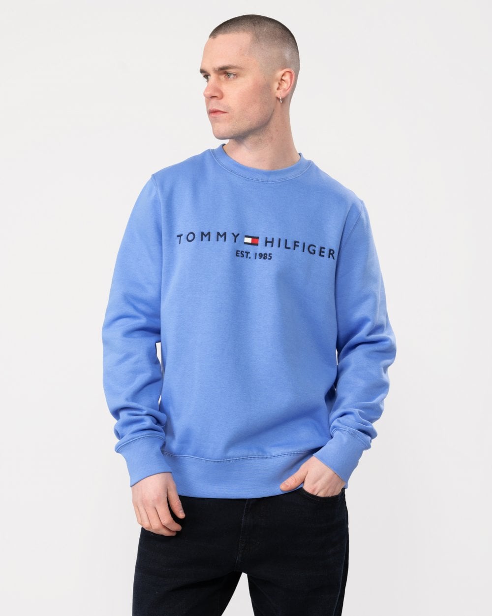 Tommy Hilfiger Tommy Logo Mens Sweatshirt - Blue Spell