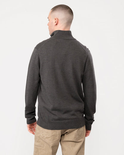 Fred Perry Mens Classic Half Zip Jumper - Dark Grey Marl R85